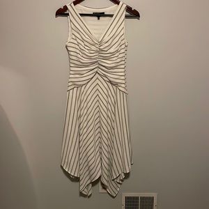 Maggie London Black and White Striped Petite Dress